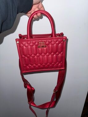 Steve Madden Quilted Red Mini Tote with Strap